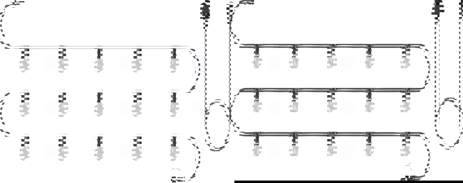 Eagle Connect Festoon Black Rubber IP65 5m/15x2w Cool White Opaque lamps