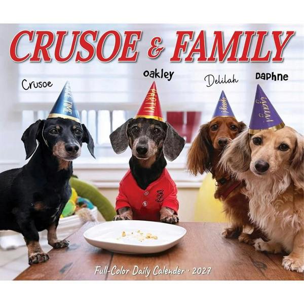 Crusoe The Dachshund & Family Desk Calendar 2027, Desk Calendars, Day To View, Dogs, Gift