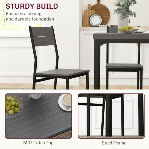 Wyld Haus Bani Wooden Grey Wood Grain 3 Piece Compact Dining Set