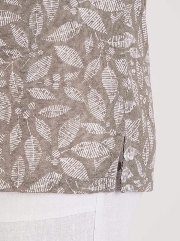 TIGI Etched Leaf Notch Neck Top