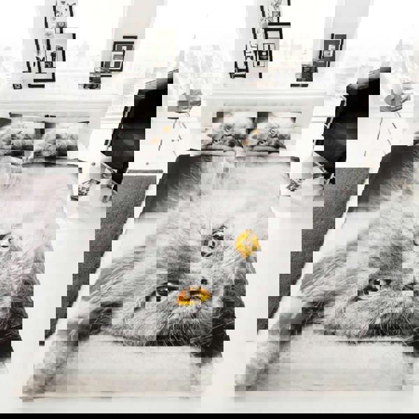 Smart Living 3D Duvet Cover and Pillowcase Set - Cat