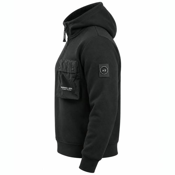 Marshall Artist Centro 1/4 Zip Hooded Sweatshirt Black