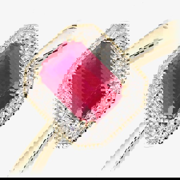 T. H. Baker 9ct Yellow Gold Ruby Cluster Ring DR1619YRU