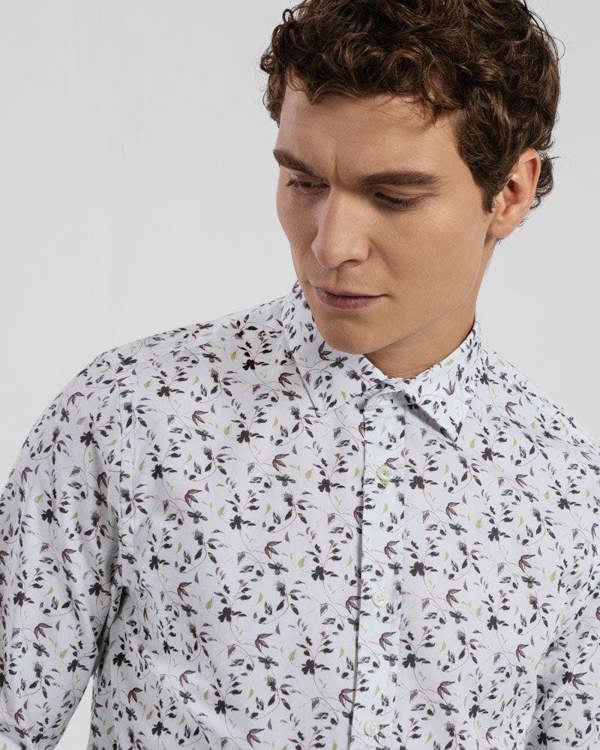Steel & Jelly Limited Edition Sketch Floral Slim Fit Shirt