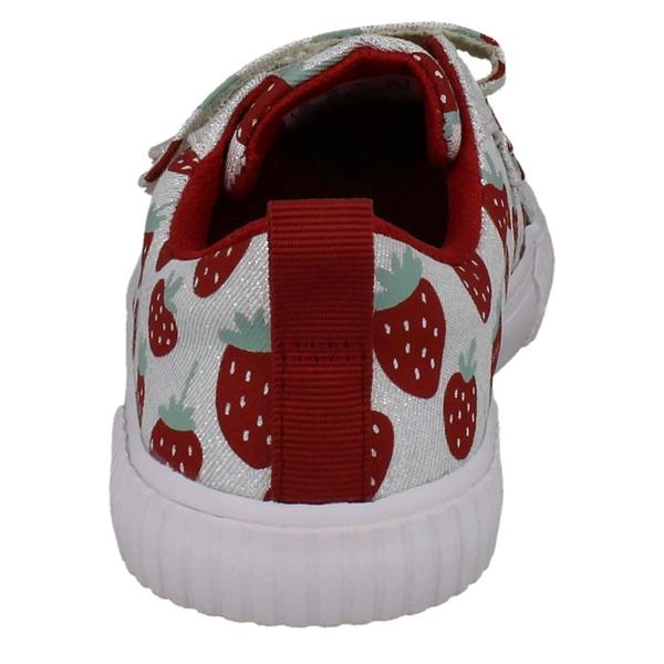 Clarks Girls Clarks Canvas Metallic Strawberry Design Shoes Foxing Fraise