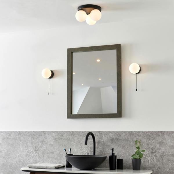 Pagazzi Lighting Toronto Matt Black IP44 Wall Light