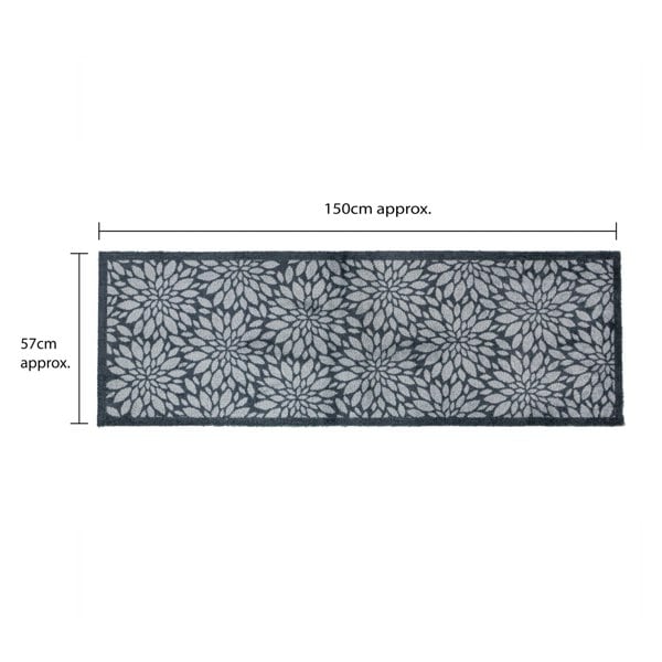 JVL Mega Mat Machine Washable Entrance Runner and Doormat Set, Flowers