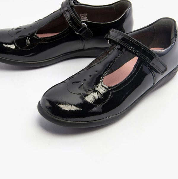 Start-Rite POPPY Girls Patent School Shoes Black