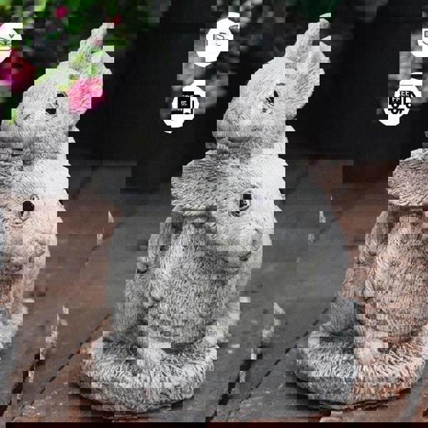 Delightful Twin Bunny Garden Ornament