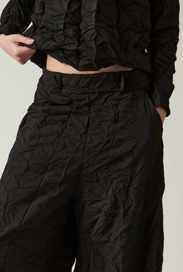 James Lakeland Crinkled Black Trousers