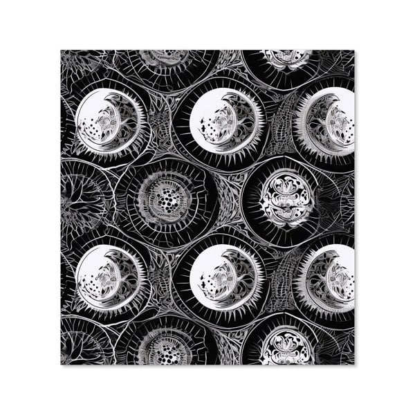 Warren Reed - Designer Black White Moon and Sun Kitchen Splashback