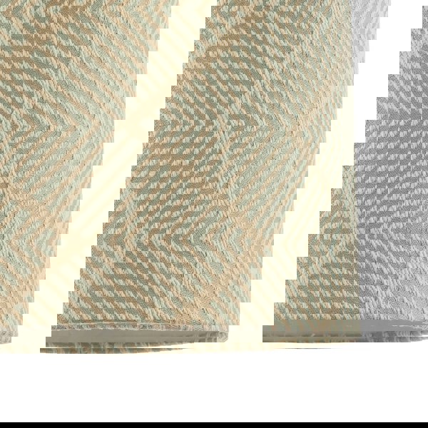 Duck Egg and Cream Geometric Designer Lamp Shade in Textured Jacquard Image 4