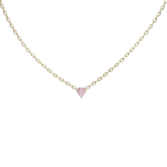 BLOOMTINE Illuminess™ Gold Vermeil Pink Trillion Necklace