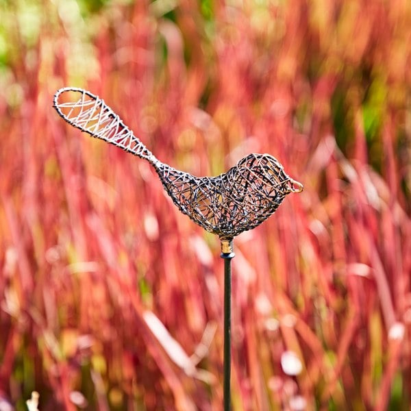 Paper High Recycled Metal Bird Garden Stake Decoration