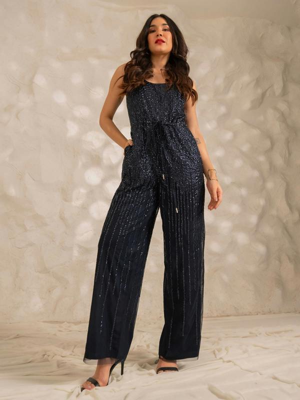 Rose & Nancy Indigo Sequin Jumpsuit