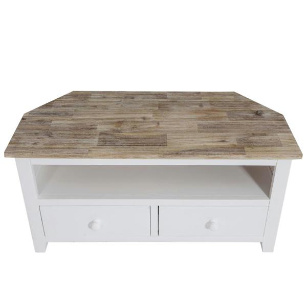 Statement Furniture Florence Wooden Corner TV Unit With 2 Drawers and Shelf
