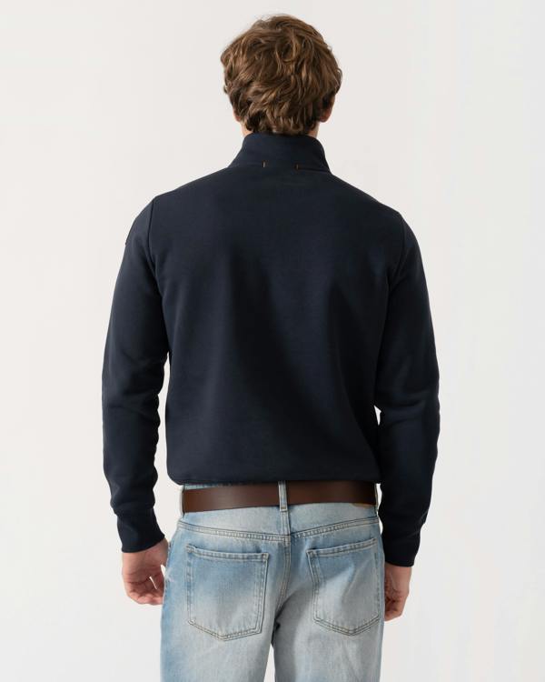 Back of Parajumpers Broad Peak Mens Quarter Zip Sweatshirt - Blue Navy 316