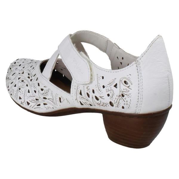 Rieker Ladies Rieker Hook And Loop Heeled Shoes 43773