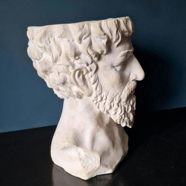 Greek Style Faux Stone Man Planter Home Decor Garden Ornament