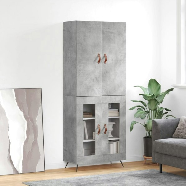 Berkfield Highboard Concrete Grey 69.5x34x180 cm Engineered Wood