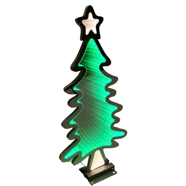 Samuel Alexander 60cm Infinity Light up Christmas Tree Decoration with Green LEDs on Metal Base