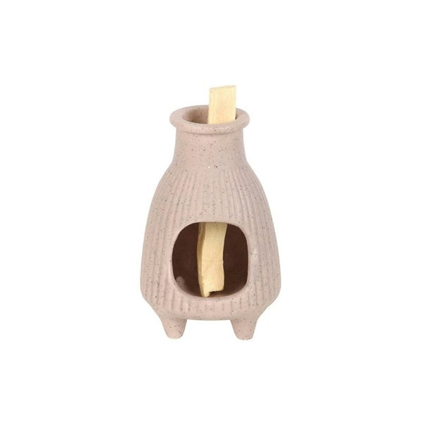 Serano Greige Ribbed Palo Santo Burner