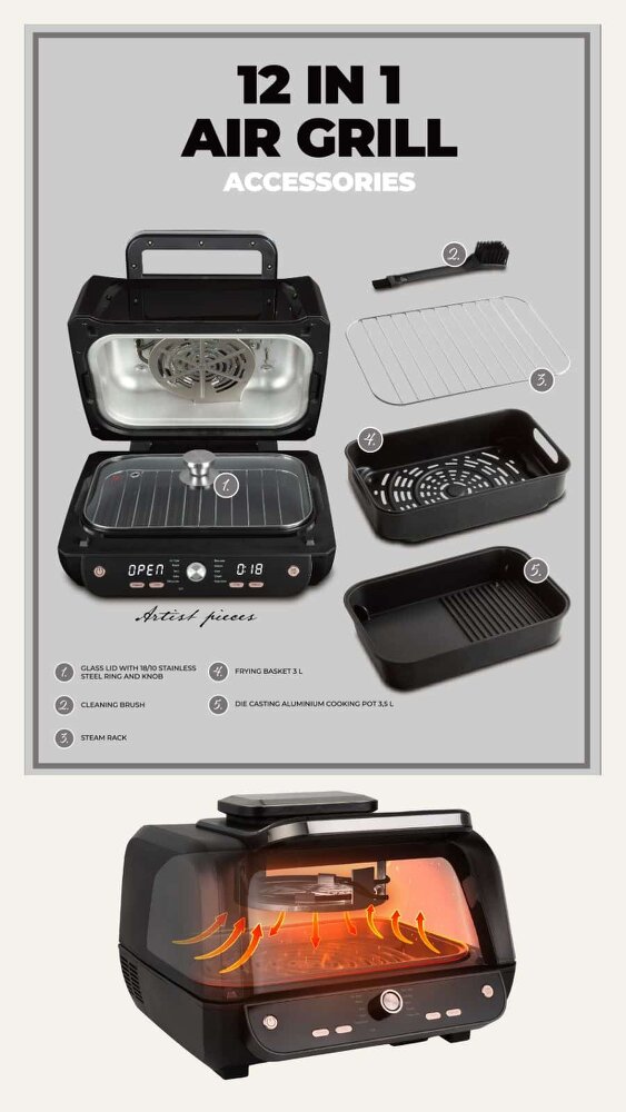 Berlinger Haus Air grill with window, 12 in 1 Berlinger Haus BH9668