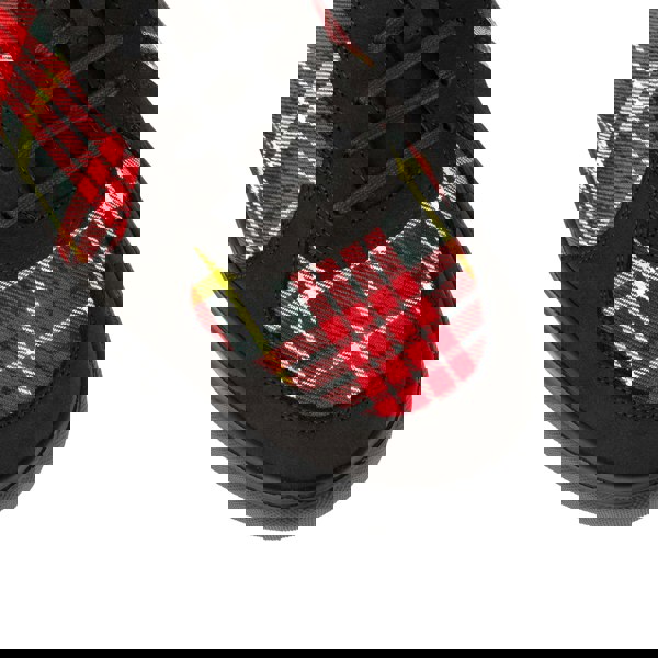 Embassy London Strada - Black & Red Tartan - Men's Tartan Leather & Suede Trainer