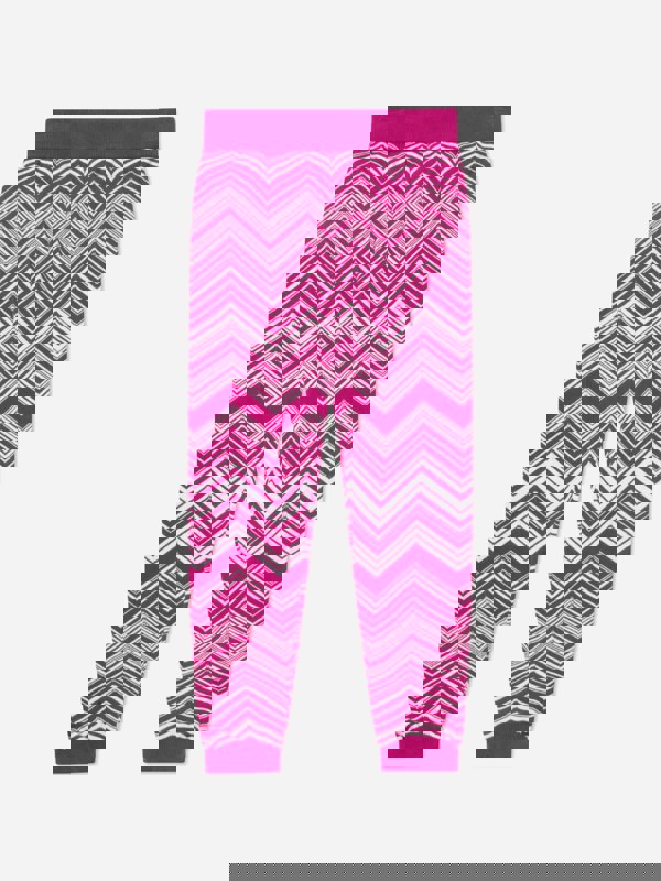 Missoni Girls Zigzag Knitted Leggings in Pink