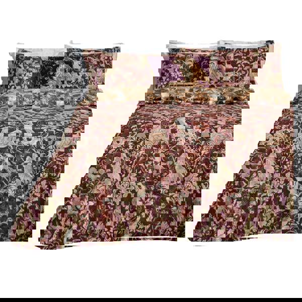 Paoletti Harewood British Cotton Animals Duvet Cover Set - Ruby