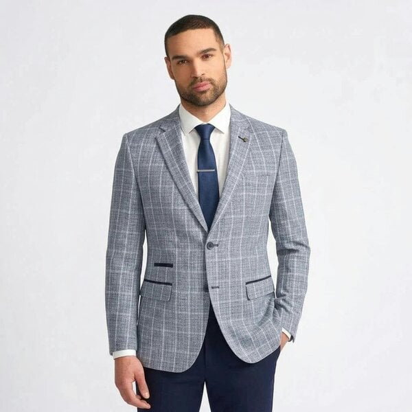 TruClothing IM11 - Men's Check Slim Fit Two-Button Blazer