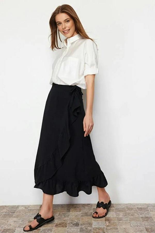 WOVCOR Ruffled Woven Skirt