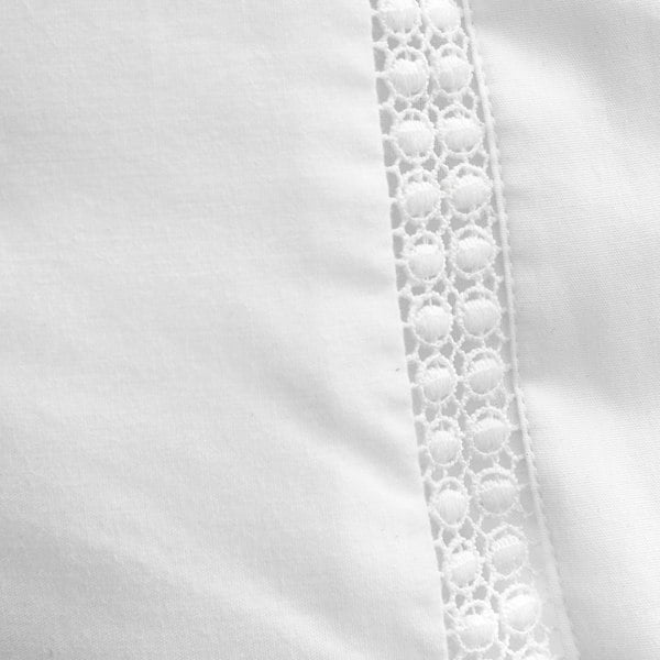 Bianca Oxford Lace Trim 200 Thread Count Cotton Duvet Cover Set White