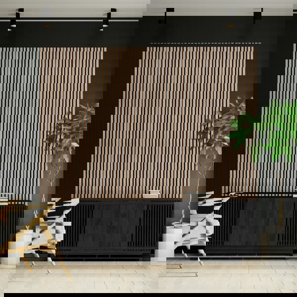 Monstershop Acoustic Slat Wall Panel - Light Walnut