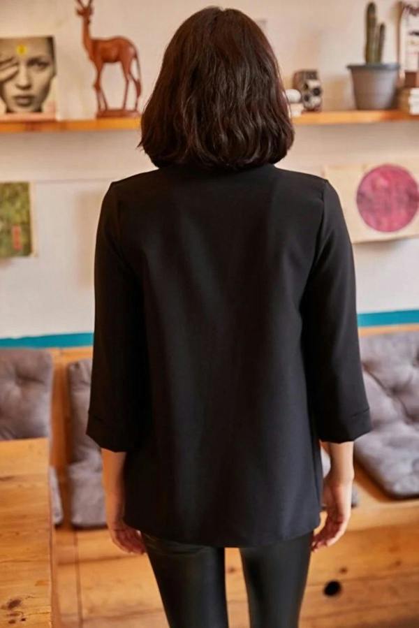 Hoxton Gal Satin Shawl-Collar Blazer