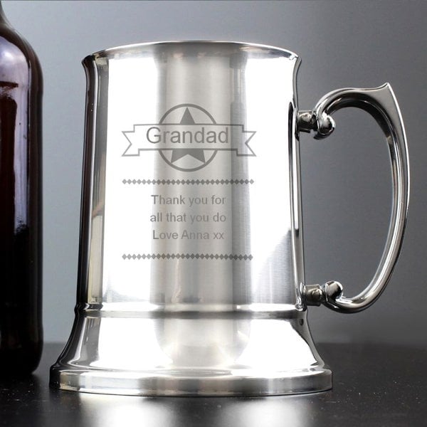 Personalised Memento Company Personalised Diamond Stainless Steel Tankard