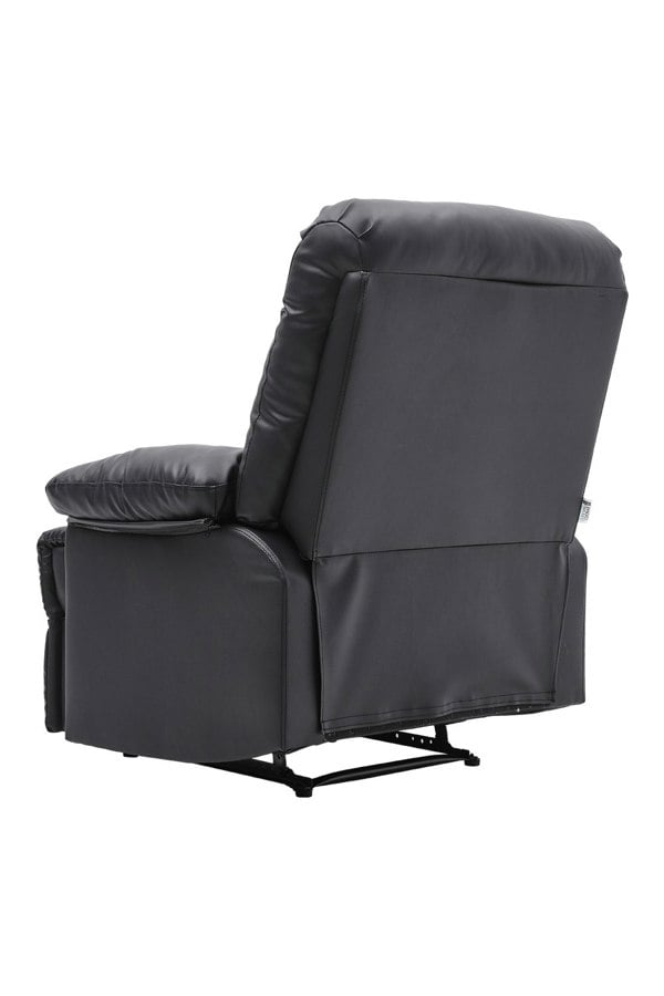Living and Home Black Manual Faux Leather Recliner Armchair