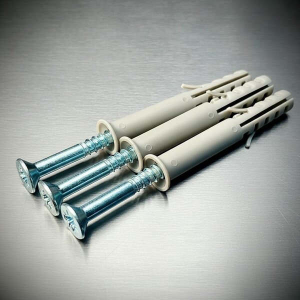 Fixaball Frame Fixing Nylon Plastic Plug Screw Pozi Countersunk Zinc 8mm 10mm