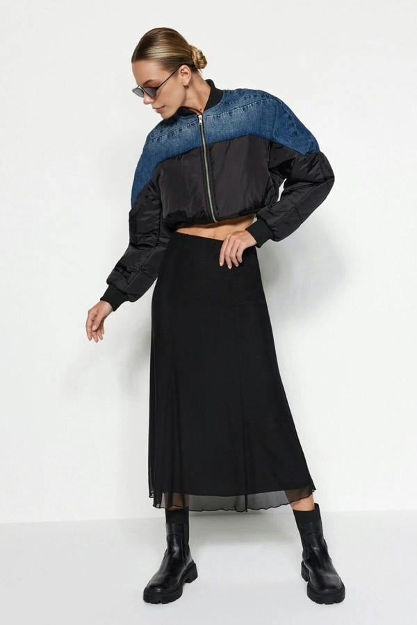 WOVCOR Lined Tulle Maxi Knit Skirt