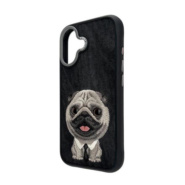 Nimmy Friends Nimmy Big Eye Cute Pet Pug Dog Case with MagSafe for iPhone 17 6.3" Black Grey - N-XDY-IP17-09-A