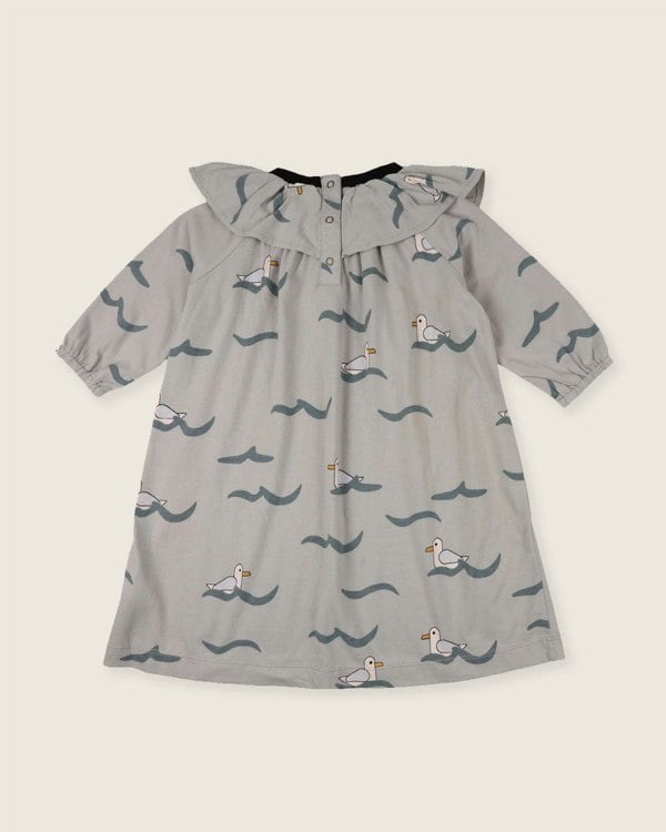 organic cotton Grey Seagull Print Dress- image 4