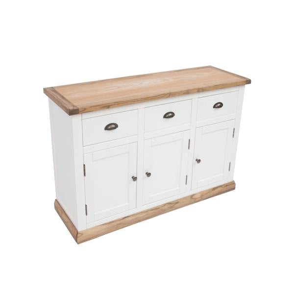 Cabinet Bits Tropea Off White 3 Drawer 3 Door Sideboard Brass Cup Handle