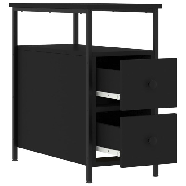 Berkfield Bedside Cabinets 2 pcs Black 30x60x60 cm Engineered Wood
