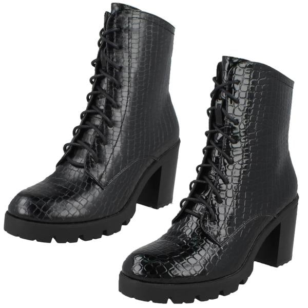 Spot On Ladies Spot On Lace Up Ankle Boot F51013