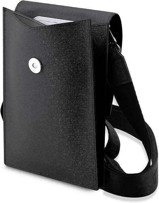 Karl Lagerfeld Saffiano Karl & Choupette Universal Phone Pouch with Strap Black - KLWBSAKCPMK