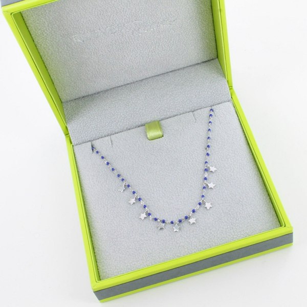 Sterling Silver and Blue Enamel Starry Necklace - Reeves & Reeves