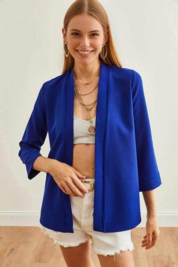 Hoxton Gal Satin Shawl-Collar Blazer