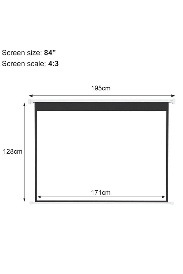 Living and Home 84" Electric Projection Screen With Remote Control
