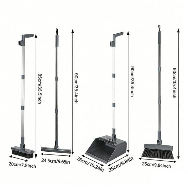Havendro Long Handle Dustpan and Brush Set Non Stick Hair Floor Cleaning Tool Combo
