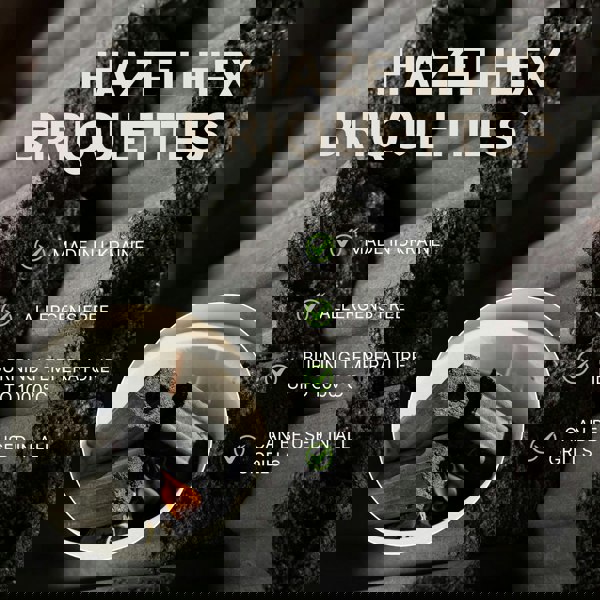 HazelHex Briquettes 10kg Pallet - Globaltic